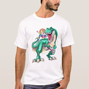 Dabbing Unicorn Riding Dinosaur With Game Controll T-Shirt