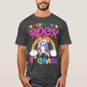 Dabbing Unicorn Rock 6th Grade Back To School Girl T-Shirt