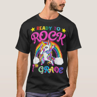 Dabbing Unicorn Rock 7th Grade Back To School Girl T-Shirt