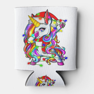 Dabbing Unicorn Santa Christmas Kids Girls Women X Can Cooler