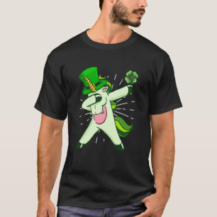 Dabbing unicorn shamrock St Patrick's Day T-Shirt