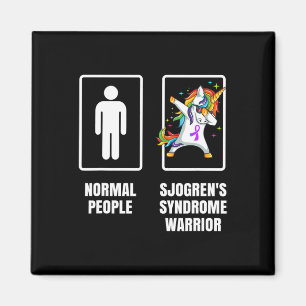 Dabbing Unicorn Sjogren's Syndrome Warrior Survivo Magnet