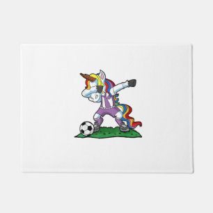Dabbing Unicorn Soccer Girls Women Team Coach Gift Doormat