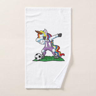 Dabbing Unicorn Soccer Girls Women Team Coach Gift Hand Towel