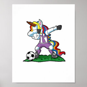 Dabbing Unicorn Soccer Girls Women Team Coach Gift Poster