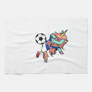 Dabbing Unicorn Soccer Iceland Jersey Icelandic Fo Kitchen Towel