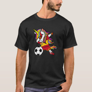 Dabbing Unicorn Spain Soccer Fans Jersey Spanish F T-Shirt