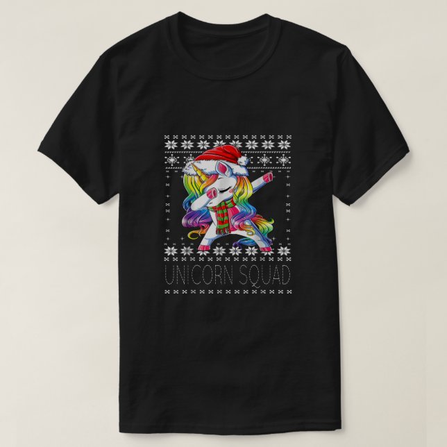 Dabbing Unicorn Squad Santa Sweater Christmas Ugly (Design Front)