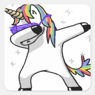 Dabbing Unicorn Square Sticker