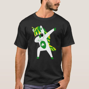 Dabbing Unicorn St Patricks Day Irish Dab Girls Ki T-Shirt