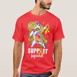 Dabbing Unicorn Support Squad Childhood Cancer Awa T-Shirt