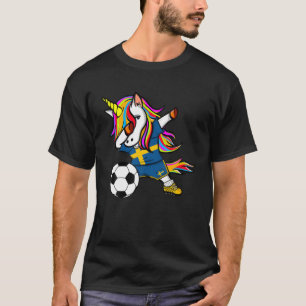 Dabbing Unicorn Sweden Soccer Fans Jersey Swedish T-Shirt