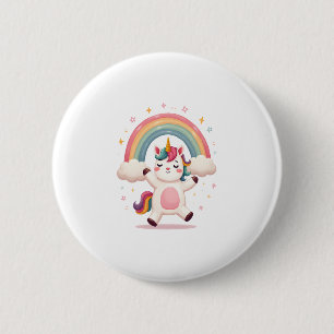 Dabbing Unicorn T Shirt - Funny Dab Dance Rainbow  2 Inch Round Button