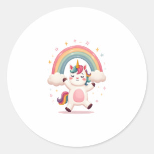 Dabbing Unicorn T Shirt - Funny Dab Dance Rainbow  Classic Round Sticker