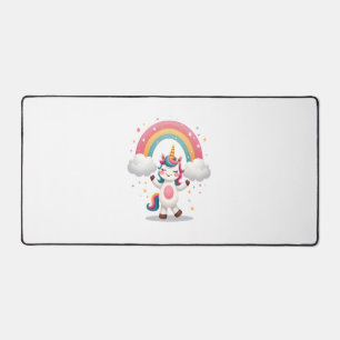 Dabbing Unicorn T Shirt - Funny Dab Dance Rainbow  Desk Mat