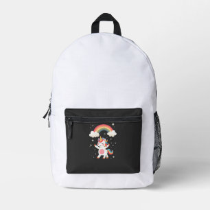 Dabbing Unicorn T Shirt - Funny Dab Dance Rainbow Printed Backpack