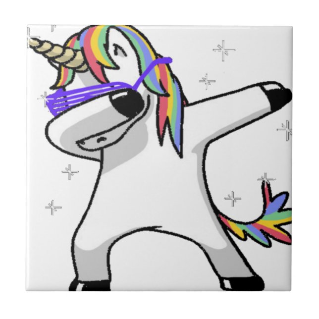 Dabbing Unicorn Tile (Front)