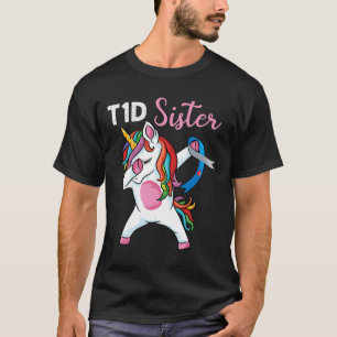 Dabbing unicorn to Support sister Type 1 Diabetes T-Shirt