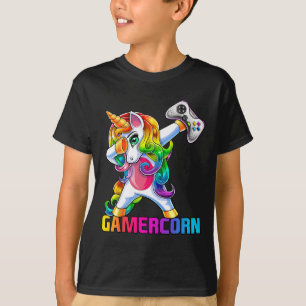 Dabbing Unicorn Video Game Controller Gamer Girl  T-Shirt