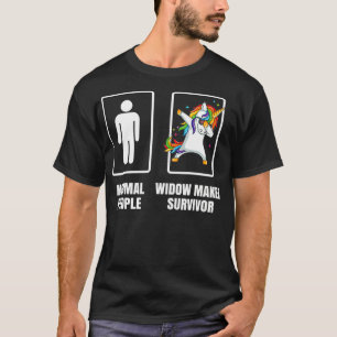 Dabbing Unicorn Widow Maker Heart Attack Survivor  T-Shirt