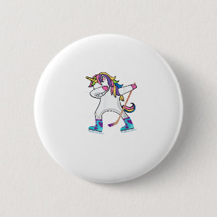 Dabbing Unicorn With A Hockey Stick Unicorn Sports 2 Inch Round Button