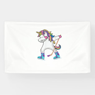 Dabbing Unicorn With A Hockey Stick Unicorn Sports Banner