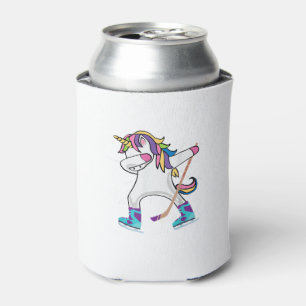 Dabbing Unicorn With A Hockey Stick Unicorn Sports Can Cooler