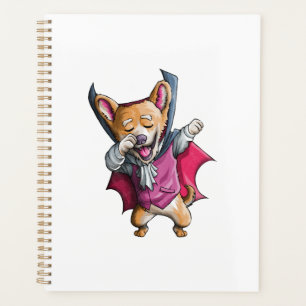 Dabbing Vampire Corgi Cute Halloween Corgi Funny Planner