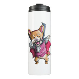 Dabbing Vampire Corgi Cute Halloween Corgi Funny Thermal Tumbler