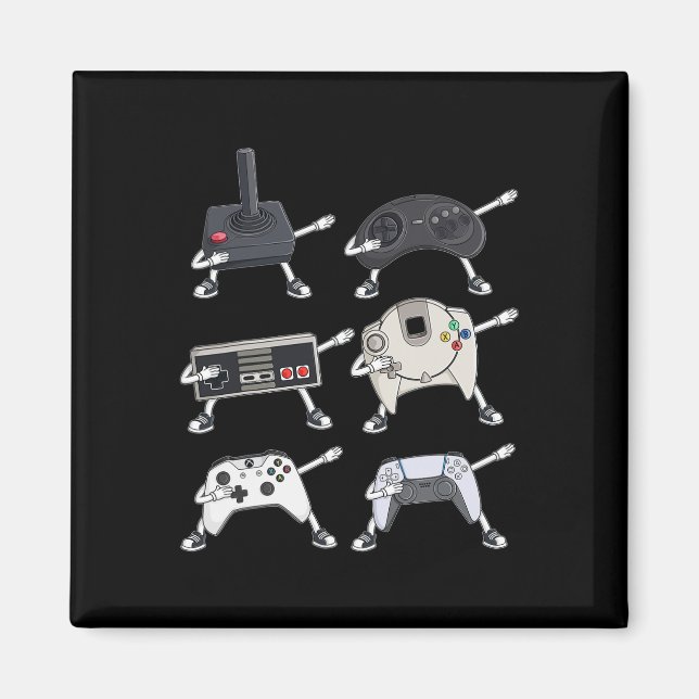 Dabbing Video Gamer Controllers Fun Boys Kids Game Magnet (Front)