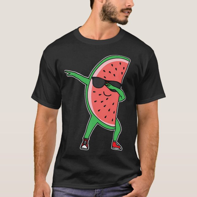 Dabbing Watermelon Kawaii Dab Summer Fruit Melon L T-Shirt (Front)