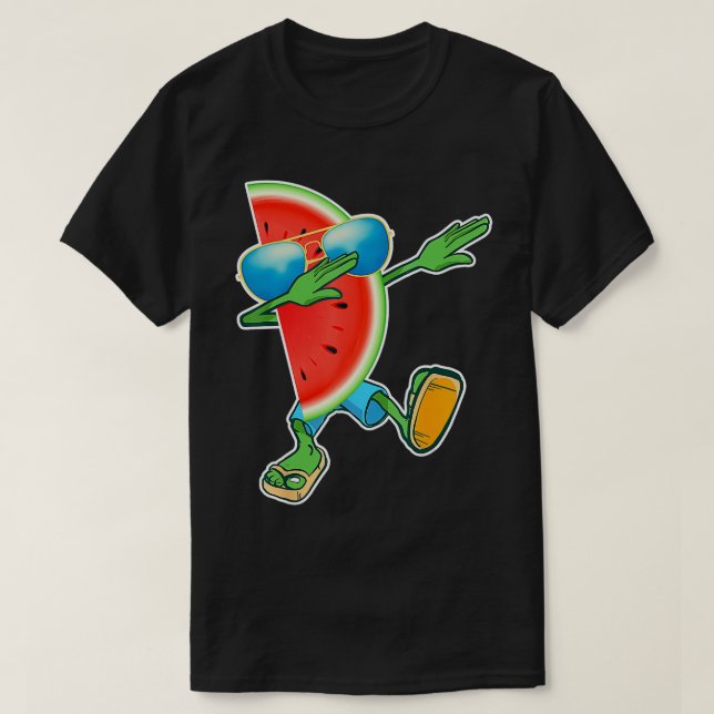 Dabbing Watermelon  Melon Summer Fruit Lover  T-Shirt (Design Front)