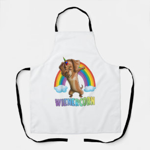 Dabbing Weinercorn Dachshund Halloween Funny Dab D Apron
