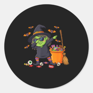 Dabbing witch kids girls toddler funny halloween  classic round sticker