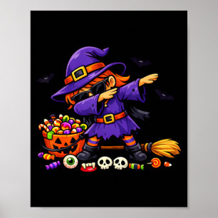 Dabbing witch kids girls toddler funny halloween  poster