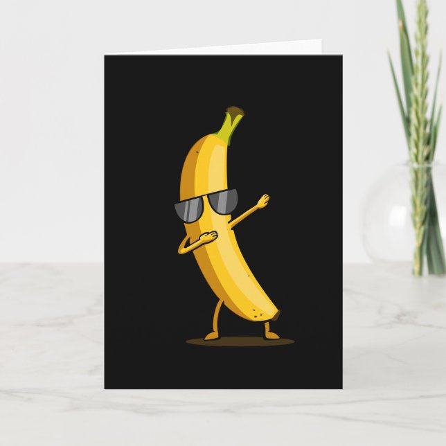 Dabbing Yellow Banana Dab Funny Dancing Fruit Card (Front)