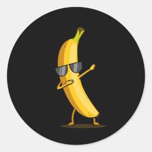 Dabbing Yellow Banana Dab Funny Dancing Fruit Classic Round Sticker