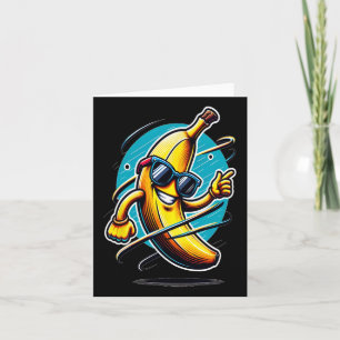 Dabbing Yellow Banana With Sungles - Dab Dancing F Card