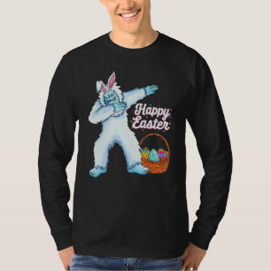 Dabbing Yeti Easter Eggs Bunny Kids Boys Girls Yet T-Shirt