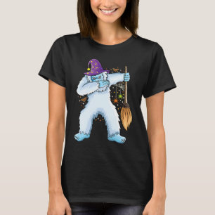 Dabbing Yeti Witch Hat Halloween Animal Halloween T-Shirt