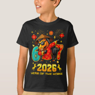 Dabbing Zodiac Horse Lunar New Year Chinese New Ye T-Shirt