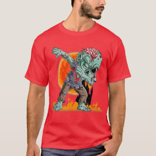 Dabbing Zombie Halloween Candy Funny Boys Men Dab  T-Shirt