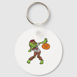 Dabbing Zombie Halloween Dab Funny Gift design Keychain