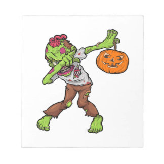 Dabbing Zombie Halloween Dab Funny Gift design Notepad