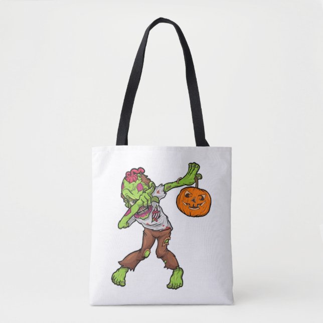 Dabbing Zombie Halloween Dab Funny Gift design Tote Bag (Front)