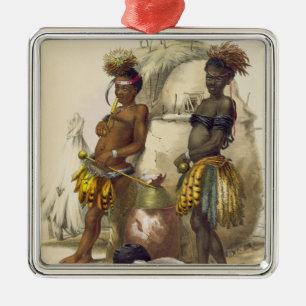 Dabiyaki and Upapazi, Zulu Boys in Dancing Dress, Metal Ornament