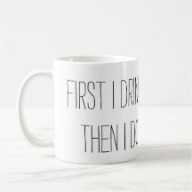 D'abord je bois du café, puis je fais la tasse de