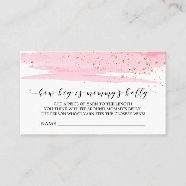 D'accompagnement Aquarelle rose à quel point la taille est la carte (Devant)