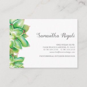 D'accompagnement Aquarelle tropicale Carte de visite succulent
