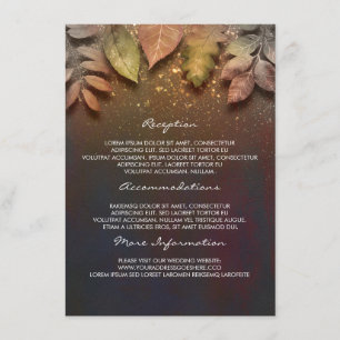 D'accompagnement Automne Leaves Gold Information Mariage Carte d'in